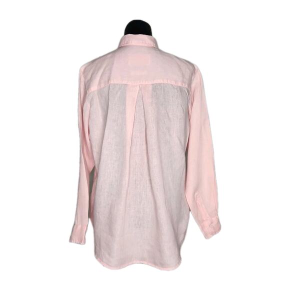 Grayson The Hero Pink 100% Linen Long Sleeve Button Down Shirt Women's Size 02 - Picture 3 of 8